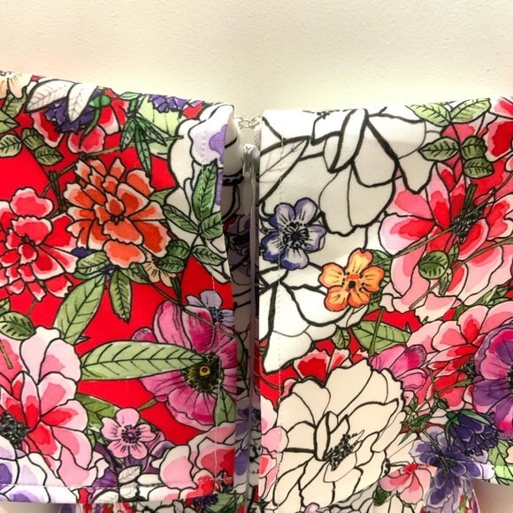 Alexia Admor Dress Women Size 4 Floral Off The Shoulder Mini - Picture 9 of 11